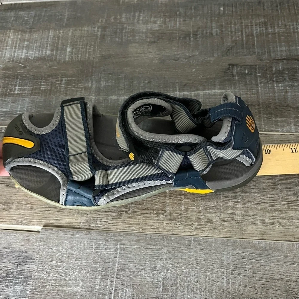 TEVA Velcro Water Sandal Closed Toe Blue Gray Youth Size 4